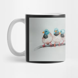 Australian Black-throated Finches, bird art Mug